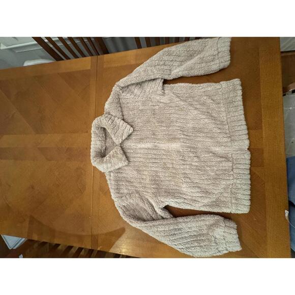 Jackets & Blazers - Cozy Beige Fuzzy Jacket with Collar